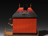 An erotic 'maison d'amour' toy house by bing spielwaren, nürnberg, ca. 1930, h 26,5 - w 26 - d 11 cm 26 cm. (10.24 in.) - afbeelding 4 van  5