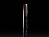 An erotic walking stick with an ivory handle of a phallus also serving as a smoking device, english, 19thc, total h 93 cm - ivory h 4 cm - ivory w 13 cm - total weight 275g (+) - afbeelding 4 van  5