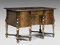 An exceptional and very rare louis xiv boulle marquetry bureau mazarin 84 x 124 x 74 cm. (33.07 x 48.82 x 29.12 in.)