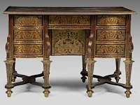 An exceptional and very rare louis xiv boulle marquetry bureau mazarin 84 x 124 x 74 cm. (33.07 x 48.82 x 29.12 in.) - afbeelding 2 van  7