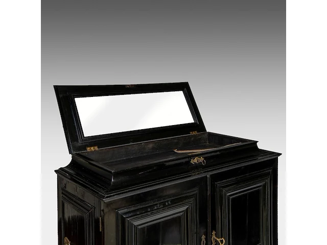 An exceptional antwerp baroque ebony and ebonised cabinet inset with painted copper panels with old testamentic scenes, ca. 1650 77 x 87 x 40 cm. (30.30 x 34 1/4 x 15 3/4 in.), with the plexi stand: 155 cm. (61.02 in.) - afbeelding 6 van  27