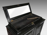 An exceptional antwerp baroque ebony and ebonised cabinet inset with painted copper panels with old testamentic scenes, ca. 1650 77 x 87 x 40 cm. (30.30 x 34 1/4 x 15 3/4 in.), with the plexi stand: 155 cm. (61.02 in.) - afbeelding 7 van  27