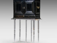 An exceptional antwerp baroque ebony and ebonised cabinet inset with painted copper panels with old testamentic scenes, ca. 1650 77 x 87 x 40 cm. (30.30 x 34 1/4 x 15 3/4 in.), with the plexi stand: 155 cm. (61.02 in.) - afbeelding 21 van  27