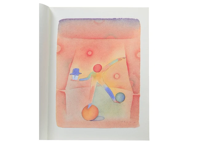 An illustrated copy of "l'artiste' by jean-michel folon (1934-2005), containing one original drawing by the artist. 32 x 24 cm. (12.59 x 9.44 in.) - afbeelding 3 van  3