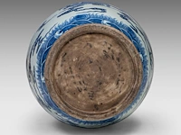 An imposing chinese blue and white 'dragon' vase, paired with dragon handles, h 80 cm - afbeelding 6 van  7