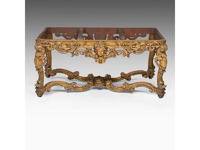 An imposing louis xiv style carved giltwood 'table de milieu' with a veined marble top, late 19thc 75 x 160 x 90 cm. (29.53 x 62.99 x 35.42 in.) - afbeelding 8 van  11