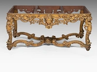 An imposing louis xiv style carved giltwood 'table de milieu' with a veined marble top, late 19thc 75 x 160 x 90 cm. (29.53 x 62.99 x 35.42 in.) - afbeelding 8 van  11