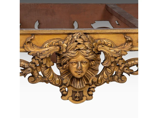 An imposing louis xiv style carved giltwood 'table de milieu' with a veined marble top, late 19thc 75 x 160 x 90 cm. (29.53 x 62.99 x 35.42 in.) - afbeelding 11 van  11
