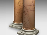 An imposing pair of yellow sienna and carrara marble columns 119 cm. (46.85 in.) - afbeelding 4 van  7