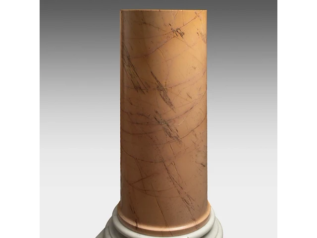 An imposing pair of yellow sienna and carrara marble columns 119 cm. (46.85 in.) - afbeelding 5 van  7