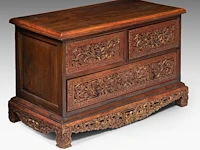 An indonesian madurese chest, 20thc, h 64 - 98 x 53 cm