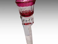 An interesting collection of six red-overlay cut crystal val-saint-lambert vases and items the bowl: 10 x 31.5 cm. (3.94 x 12.40 in.), the tallest vase: 37.5 cm. (14.75 in.) - afbeelding 7 van  12