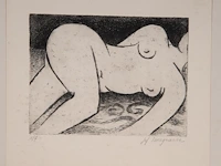An interesting collection of sketches (6) and etchings (5) by jef innegraeve (1936) - afbeelding 6 van  14