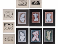An interesting collection of sketches (6) and etchings (5) by jef innegraeve (1936)