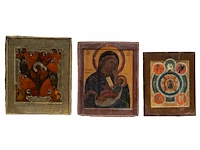 An interesting collection of three 19thc russian orthodox icons