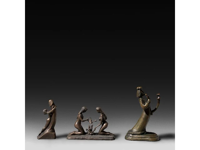 An interesting collection of vienna bronzes with erotic scenes, ca. 1900, h 11 cm (tallest) - afbeelding 2 van  4