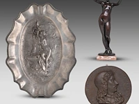 An interesting lot of three various sculptures, 19thc