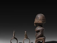 An interesting wooden hermaphrodite fertility doll, dogon, mali, h 11 cm - afbeelding 3 van  5