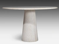 An italian design circular travertine model m1 dining table by angelo mangiarotti, ca. 1970 72 x 116 cm. (28.35 x 45.67 in.) - afbeelding 3 van  8
