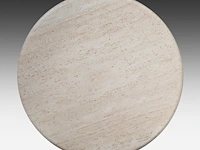 An italian design circular travertine model m1 dining table by angelo mangiarotti, ca. 1970 72 x 116 cm. (28.35 x 45.67 in.) - afbeelding 4 van  8