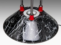 An italian design occasional table with a marble base and a glass top 61 x 65 cm. (24.01 x 25.58 in.) - afbeelding 4 van  4
