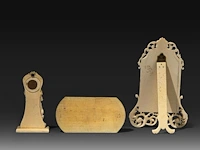 An ivory art nouveau mirror and ditto picture frame, added; an ivory plaque depicting dancing figures in the style of teniers, end of the 19thc, h 20 cm / h 13 cm / h 7,6 cm (+) - afbeelding 3 van  4