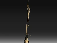 An ivory corpus christi mounted on an ornamental wooden cross with ivory and bone inlay, 19thc, h 27,5 cm (+) - afbeelding 5 van  6
