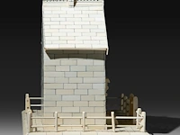An ivory miniature model of a house, 19thc, h 25 cm - w 29,5 cm - d 21 cm (+) - afbeelding 5 van  6