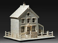 An ivory miniature model of a house, 19thc, h 25 cm - w 29,5 cm - d 21 cm (+) - afbeelding 6 van  6