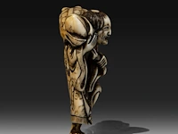 An ivory netsuke of gama sennin holding a peach branch, his three-legged toad on his shoulder, signed yoshinaga, edo period (late 18thc), h 6,5 cm - w 4 cm - d 2,5 cm - weight 32g (+) - afbeelding 5 van  8