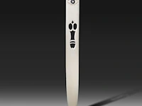 An ivory paper folder with a cut-out design of male genitalia, late 19thc/early 20thc, h 33 cm - w 3,5 cm - 65g (+)