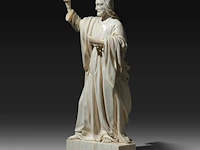 An ivory sculpture of christ with a raised right arm, french, 19thc, h 23 cm (+) - afbeelding 2 van  9