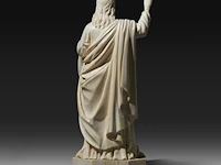 An ivory sculpture of christ with a raised right arm, french, 19thc, h 23 cm (+) - afbeelding 4 van  9