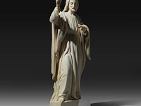 An ivory sculpture of christ with a raised right arm, french, 19thc, h 23 cm (+) - afbeelding 6 van  9