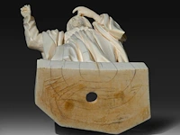 An ivory sculpture of christ with a raised right arm, french, 19thc, h 23 cm (+) - afbeelding 8 van  9