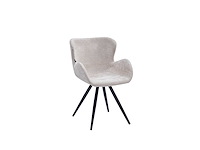 Anabella eetkamerstoel - set van 4 - beige - chenille stof - industrieel - met armleuning - afbeelding 1 van  4