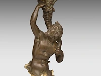 Anatole guillot (1865-1911), a neoclassical gilt bronze sculpture of diana and her hunting dog, accompanied by a pair of matching candelabra diana: 34 cm. (13.39 in.), the candelabra: 65 cm. (25.58 in.) - afbeelding 2 van  32