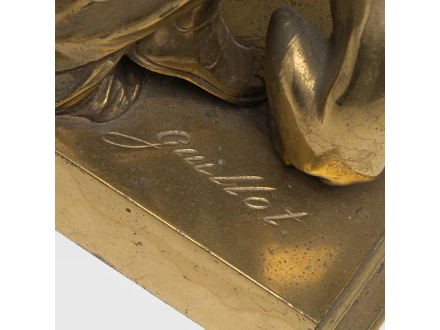Anatole guillot (1865-1911), a neoclassical gilt bronze sculpture of diana and her hunting dog, accompanied by a pair of matching candelabra diana: 34 cm. (13.39 in.), the candelabra: 65 cm. (25.58 in.) - afbeelding 29 van  32