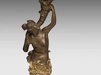 Anatole guillot (1865-1911), a neoclassical gilt bronze sculpture of diana and her hunting dog, accompanied by a pair of matching candelabra diana: 34 cm. (13.39 in.), the candelabra: 65 cm. (25.58 in.) - afbeelding 32 van  32