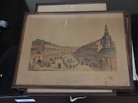 Anatomisch skelet met extra schedel, ronde salontafel met wit blad, 2 ronde bijzettafels met wit blad, ventilator aerian, 7 wandversieringen, partij stipverhalen suske & wiske, 2 vazen - afbeelding 2 van  19