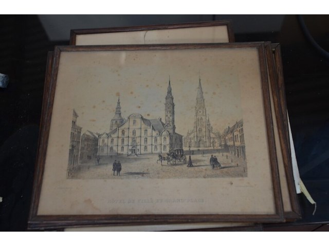 Anatomisch skelet met extra schedel, ronde salontafel met wit blad, 2 ronde bijzettafels met wit blad, ventilator aerian, 7 wandversieringen, partij stipverhalen suske & wiske, 2 vazen - afbeelding 3 van  19