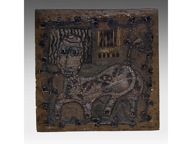 Andrea capucci (1965), untitled, ceramic plaque 33 x 33 cm. (12.99 x 12.99 in.) - afbeelding 1 van  10