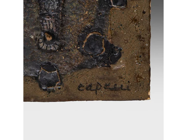 Andrea capucci (1965), untitled, ceramic plaque 33 x 33 cm. (12.99 x 12.99 in.) - afbeelding 6 van  10