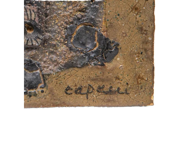 Andrea capucci (1965), untitled, ceramic plaque 33 x 33 cm. (12.99 x 12.99 in.) - afbeelding 9 van  10
