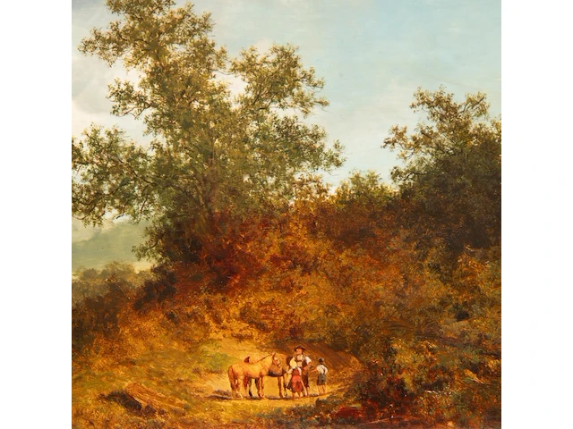 Andreas mitterfellner (1912-1972), figures near the shore of lake starnberger, oil on panel 20 x 45 cm. (7.87 x 17.71 in.), frame: 34 x 59 cm. (13.39 x 23.23 in.) - afbeelding 6 van  6