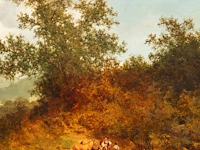 Andreas mitterfellner (1912-1972), figures near the shore of lake starnberger, oil on panel 20 x 45 cm. (7.87 x 17.71 in.), frame: 34 x 59 cm. (13.39 x 23.23 in.) - afbeelding 6 van  6