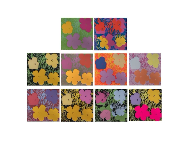 Andy warhol (1928-1987), flowers series (10), sunday b morning edition, n° 56/250 90.5 x 90.5 cm. (35.63 x 35.63 in.) - afbeelding 1 van  21