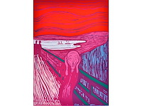 Andy warhol (naar) - the scream - zeefdruk - ingelijst - afbeelding 1 van  9