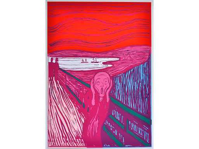 Andy warhol (naar) - the scream - zeefdruk - ingelijst - afbeelding 7 van  9