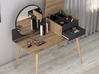 Angel make-uptafel | 100% melamine | antraciet, walnoot - afbeelding 5 van  7